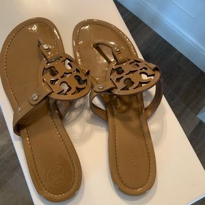 Tory Burch Miller Flip Flops- Sand color